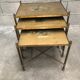 Ensemble de 3 tables gigognes dorée vintage des années 70