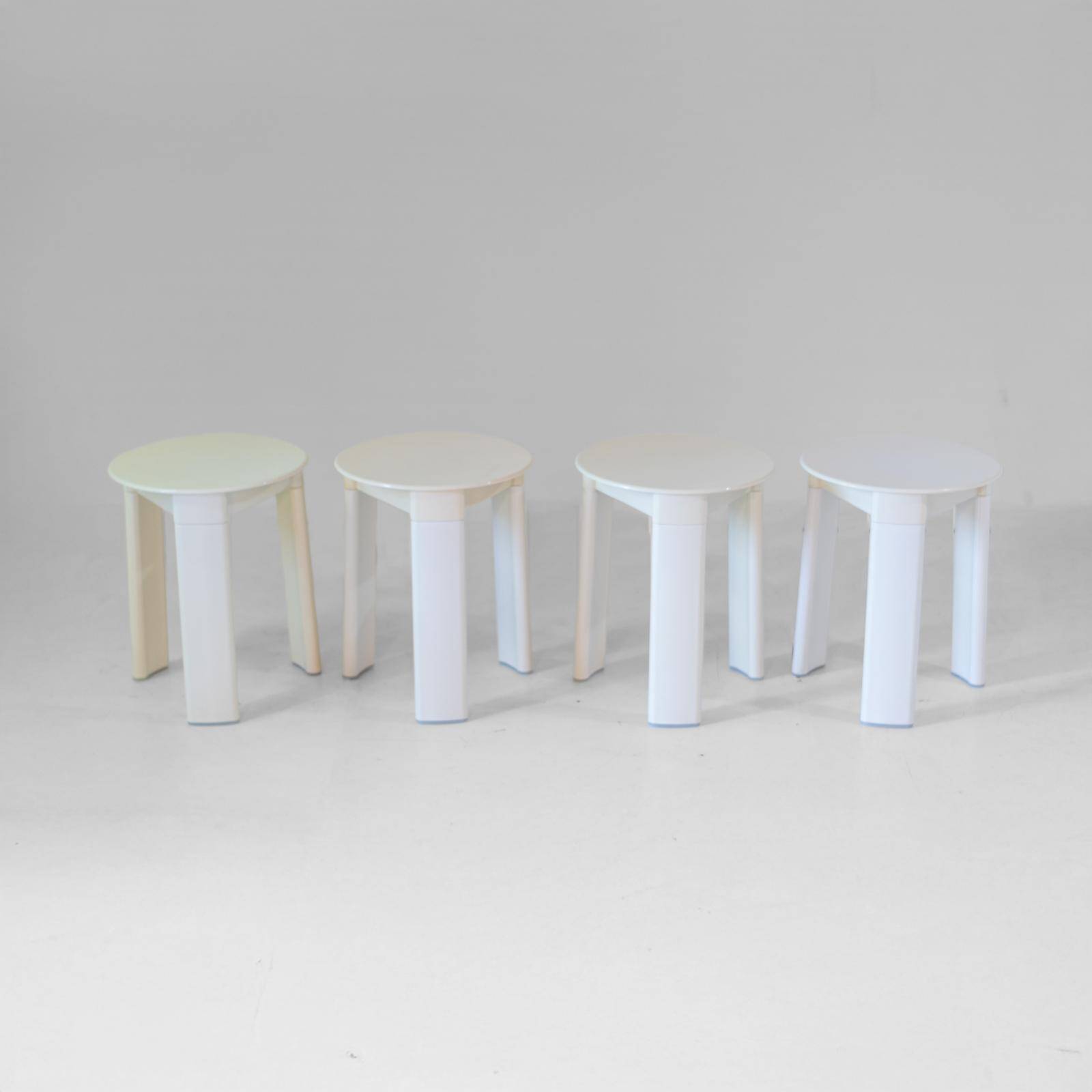 Italian Space Age Plastic Stools by Olaf von Bohr for Gedy, set of four