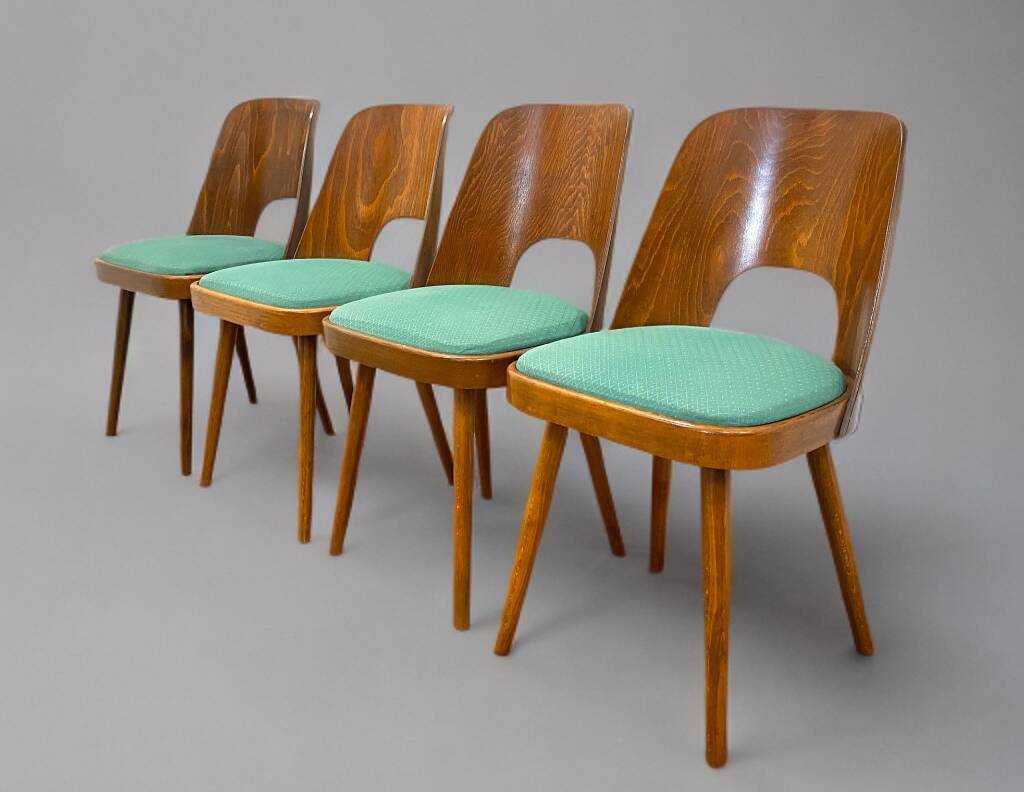 Set of 4 TON515 chairs by Oswald Haerdtl, Czech vintage 1960s