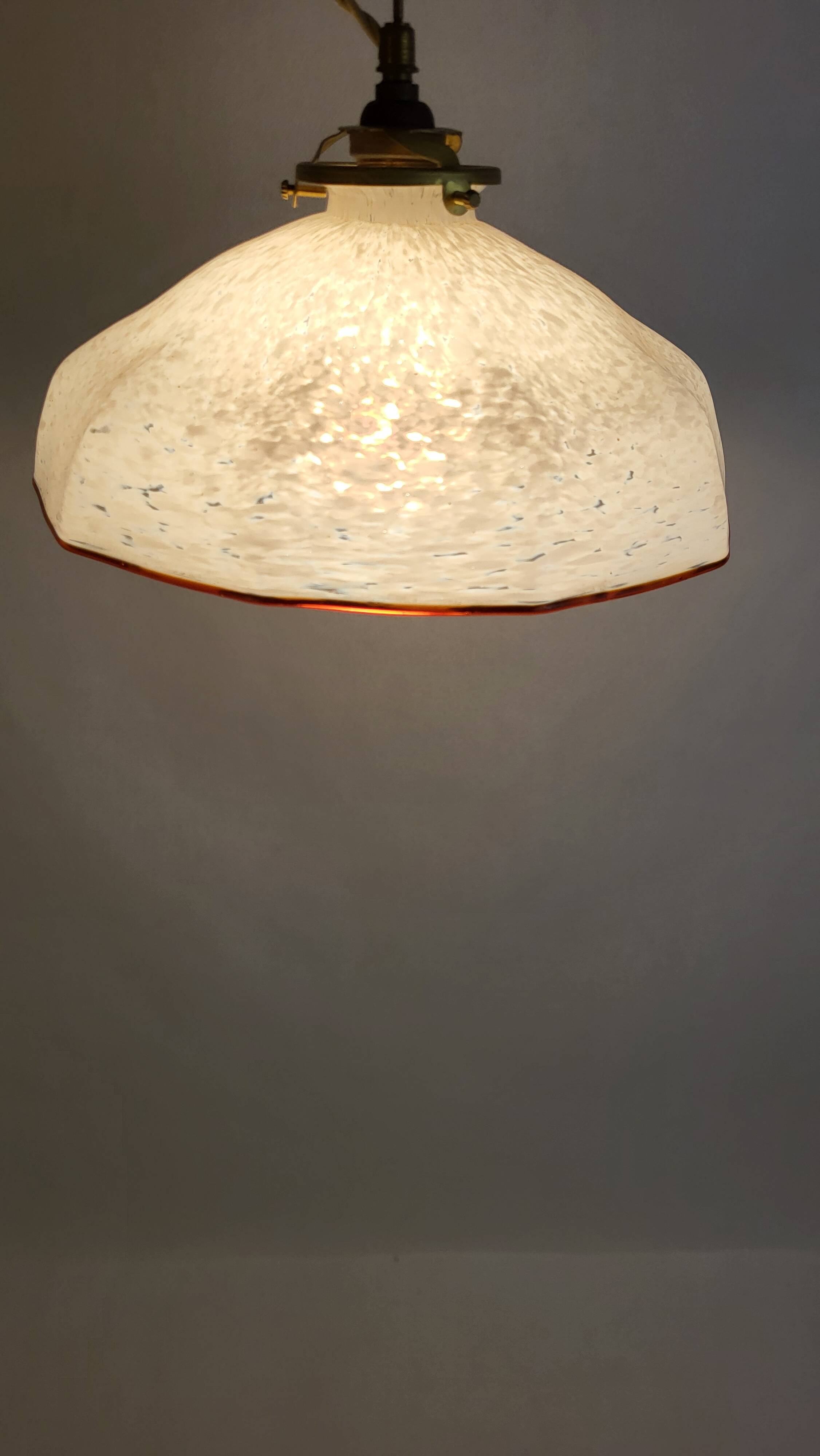 Suspension Ceiling light in marmoreal glass