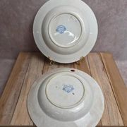 Set of 2 deep plates in Sarreguemines ironstone – Jardinière model – Various decorations