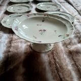 Service of 8 plates + 1 compote dish Limoges France