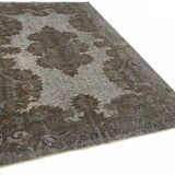 Overdyed Wool Vintage Handmade Carved Rug 172 cm x 273 cm