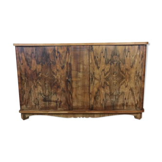Low walnut wood sideboard