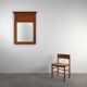 French Art Deco Oak Mirror with Fluted Panel, circa 1930