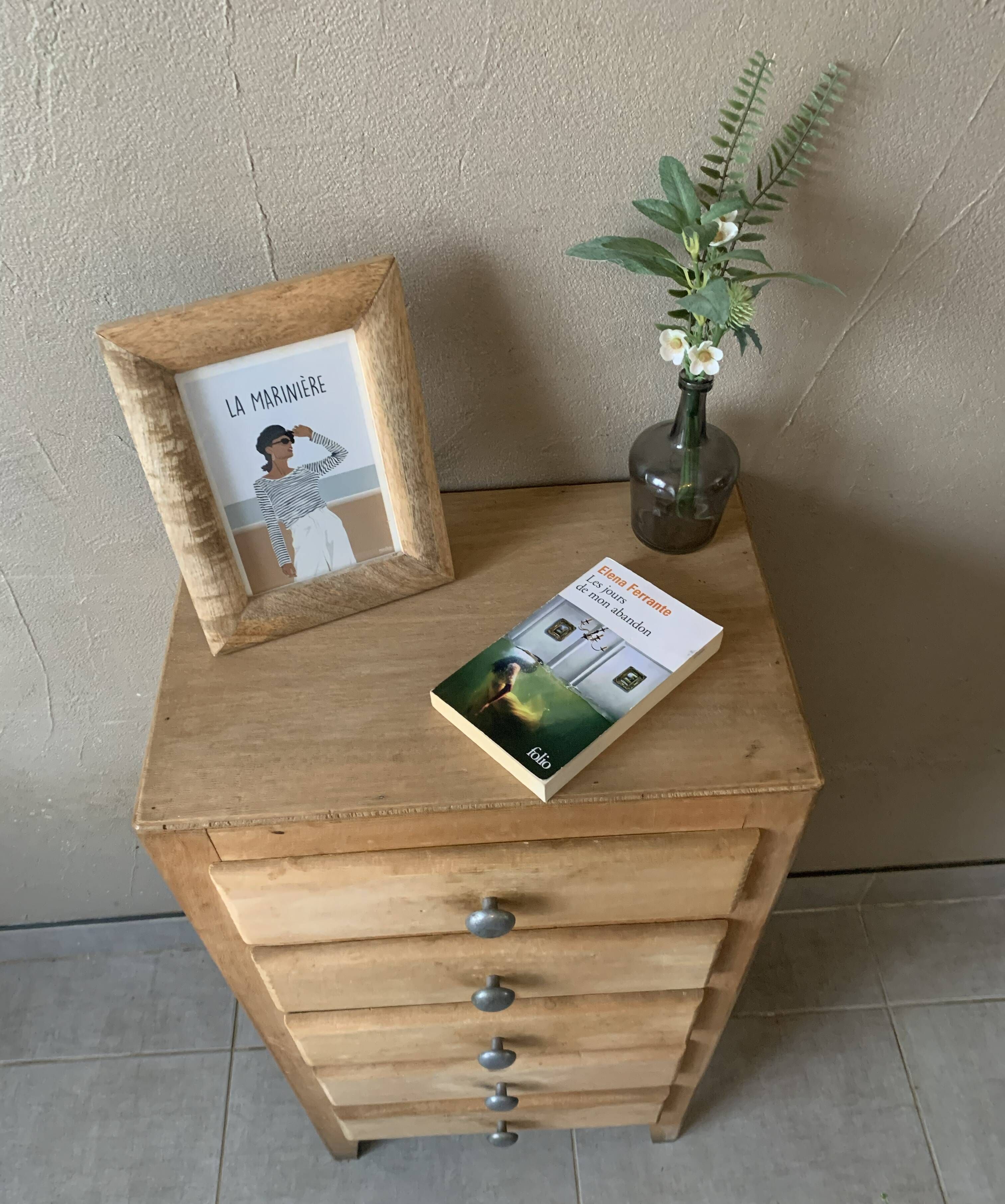 Vintage 5-drawer chest of drawers from 1950 in wood