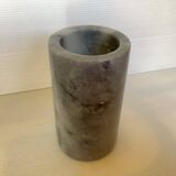 Gray white marble scroll vase