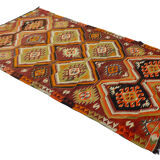 Area kilim rug ,vintage wool turkish handknotted kilim, 286 cmx156 cm rug