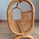 Vintage rattan magazine rack