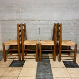 Set of 6 vintage brutalist chairs