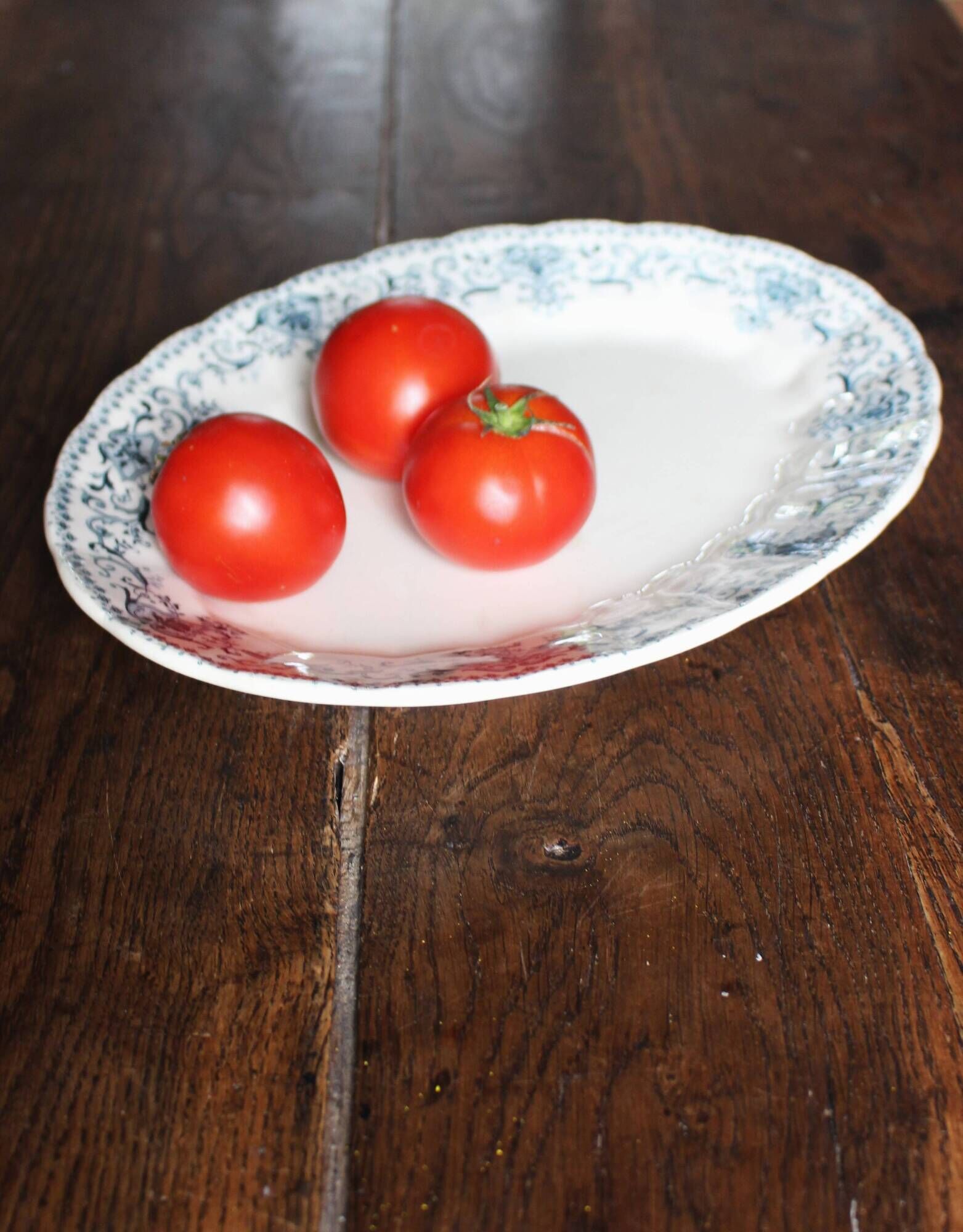 Plat ovale Terre de Fer Bleu Verdun HBC