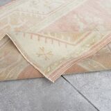 Turkish oushak runner, vintage hallway rug