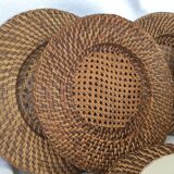 Ten rattan plates, basketry, wicker