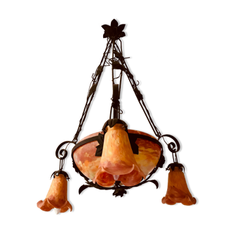 Lustre pate de verre art deco