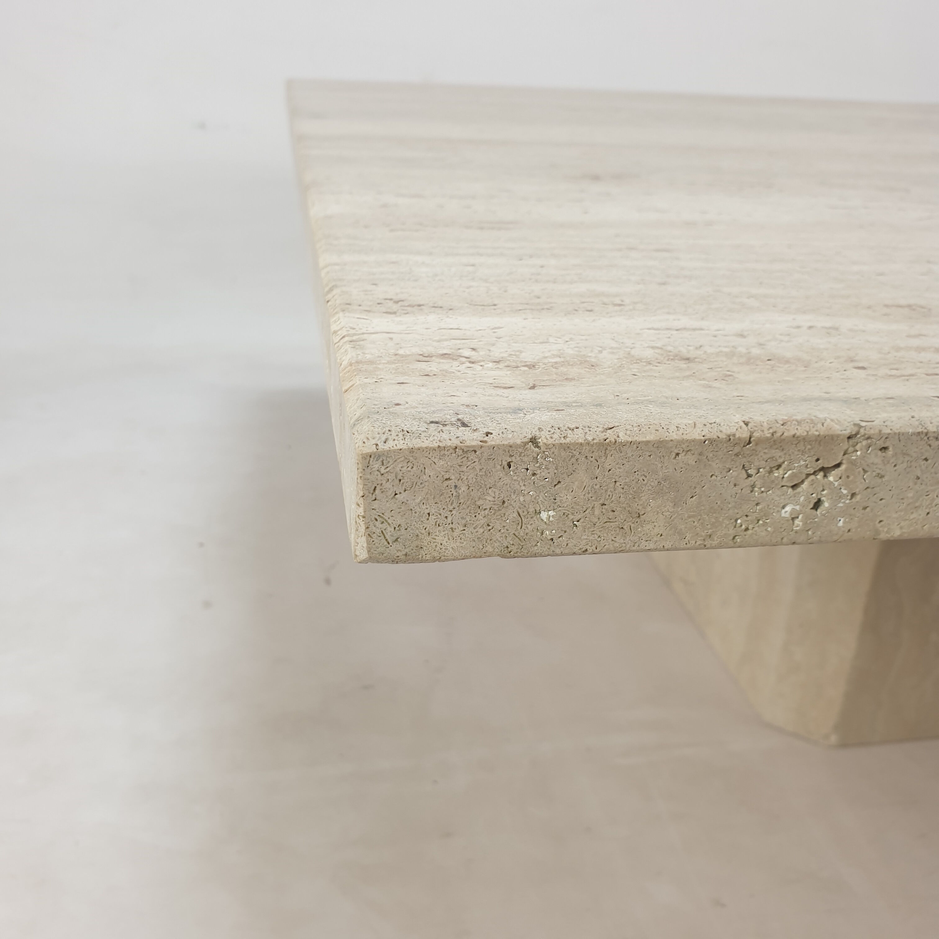 Italian travertine coffee table, 1980s