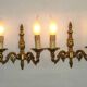 Pair of French Traditional Style Bronze Mid Century Double Wall Lights