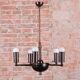 Cubist Chandelier in Brass and Bronze, Czech, 1910s