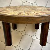 Table basse ronde  herbier - Roger Capron