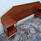 Double teak headof with bedside