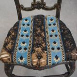 Antique French Napoleon III chair inlaid with mother-of-pearl