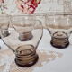 Lot of 6 vintage water glasses in smoked glass