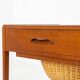 Teak sewing trolley / side table on castors