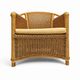 2 x wicker and bamboo patio chair / 1980s / faux suede / alcantara