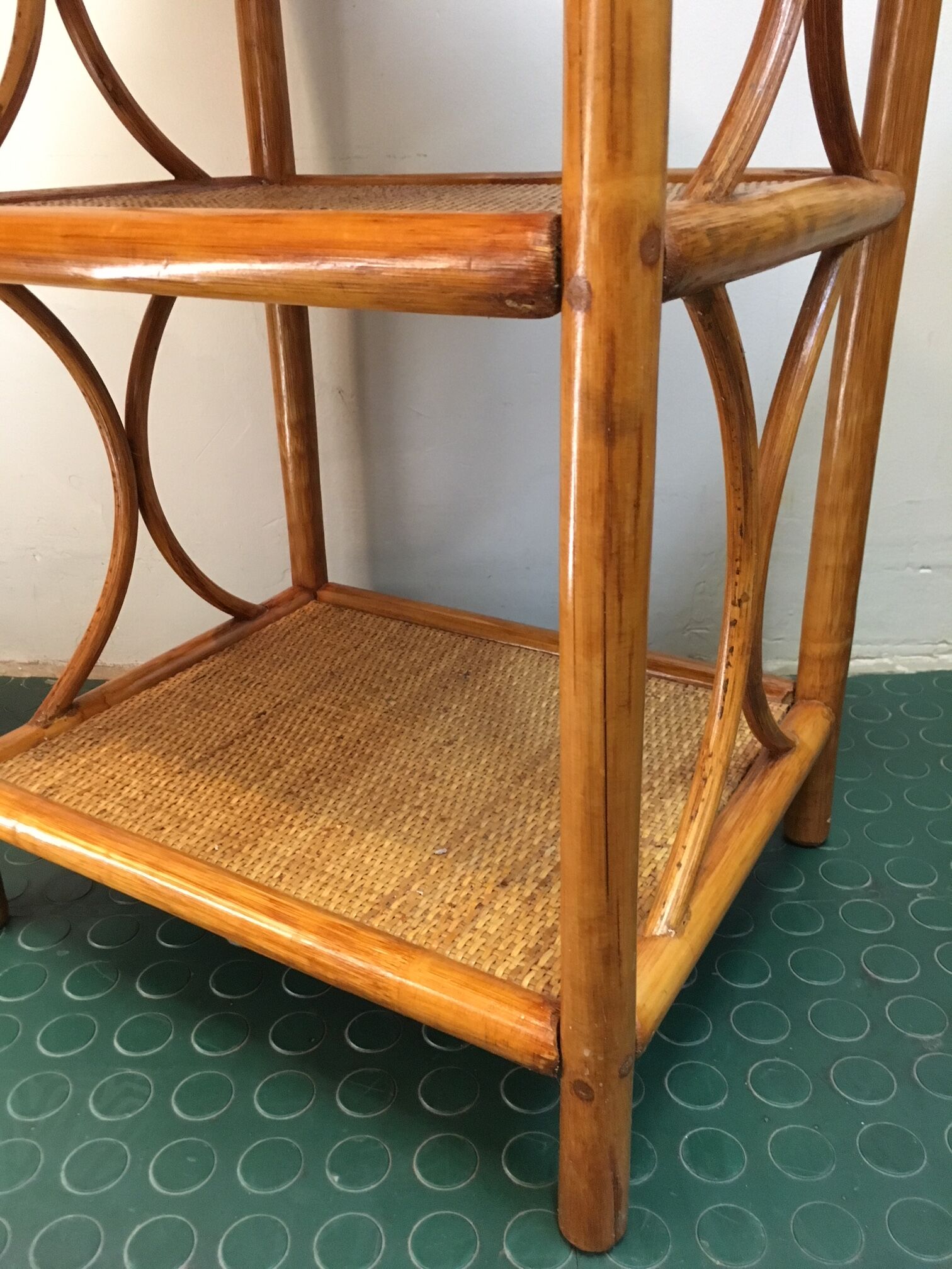 SHELF in RATTAN and WICKER 80s