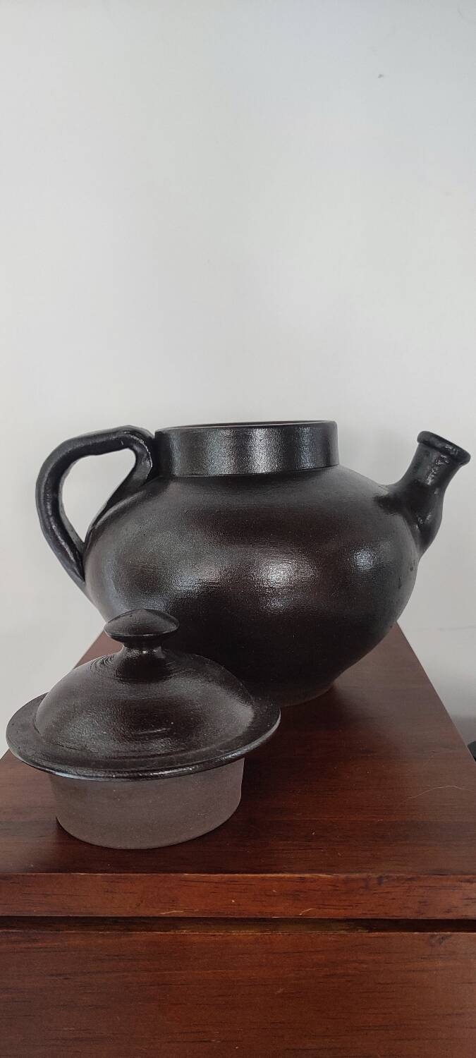 Jean Dubost glazed stoneware teapot