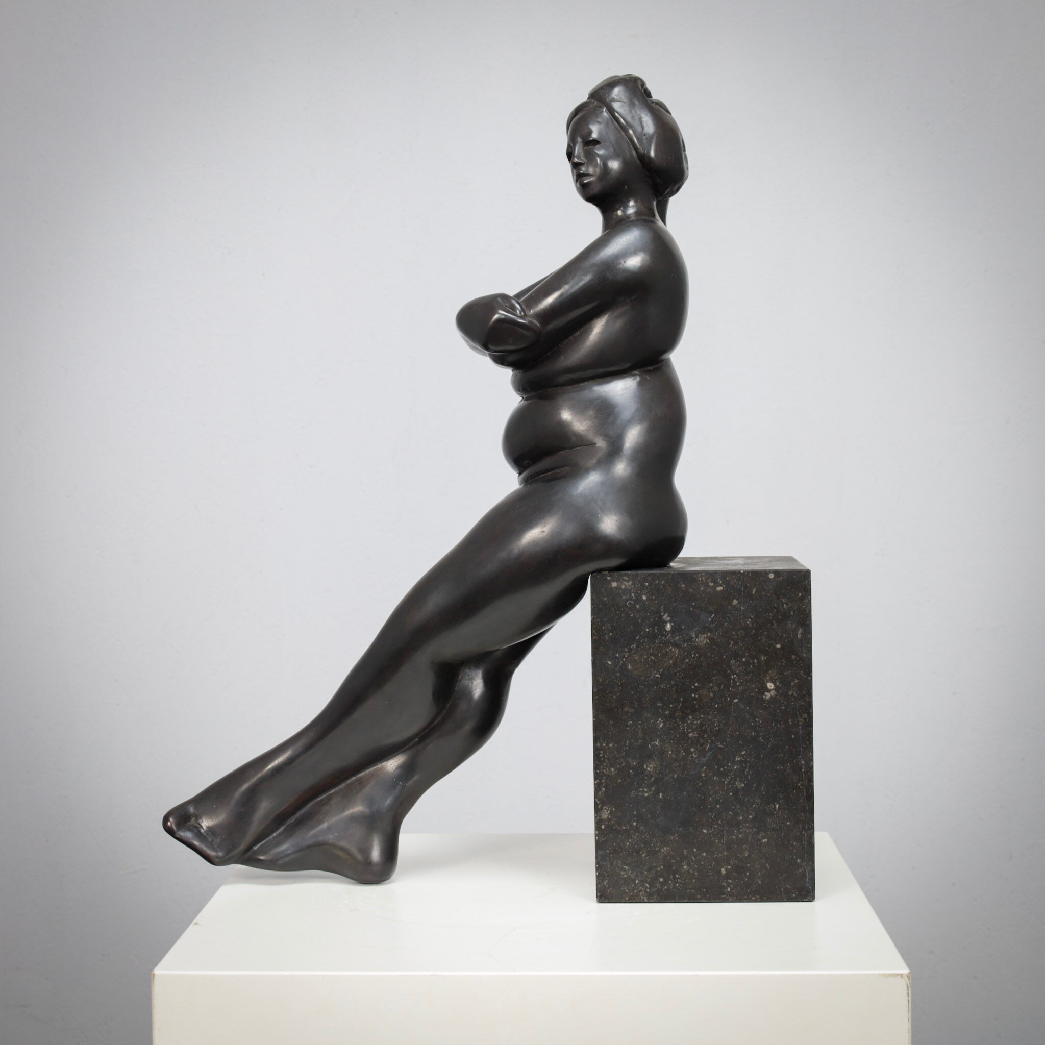 Seated female sculpture by Francine Govers, Netherlands, 1990s