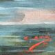 Oil on cardboard by Marie Murier 1940 naturalist decor mid-20th century