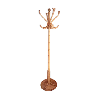 Rattan coat rack