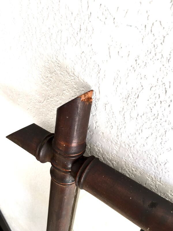 Miroir ancien bois façon bambou - 109x57cm