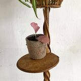 Vintage rattan plant holder