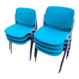 Set of 7 DSC chairs 1965 by Giancarlo Piretti edited by Castelli, Italy.