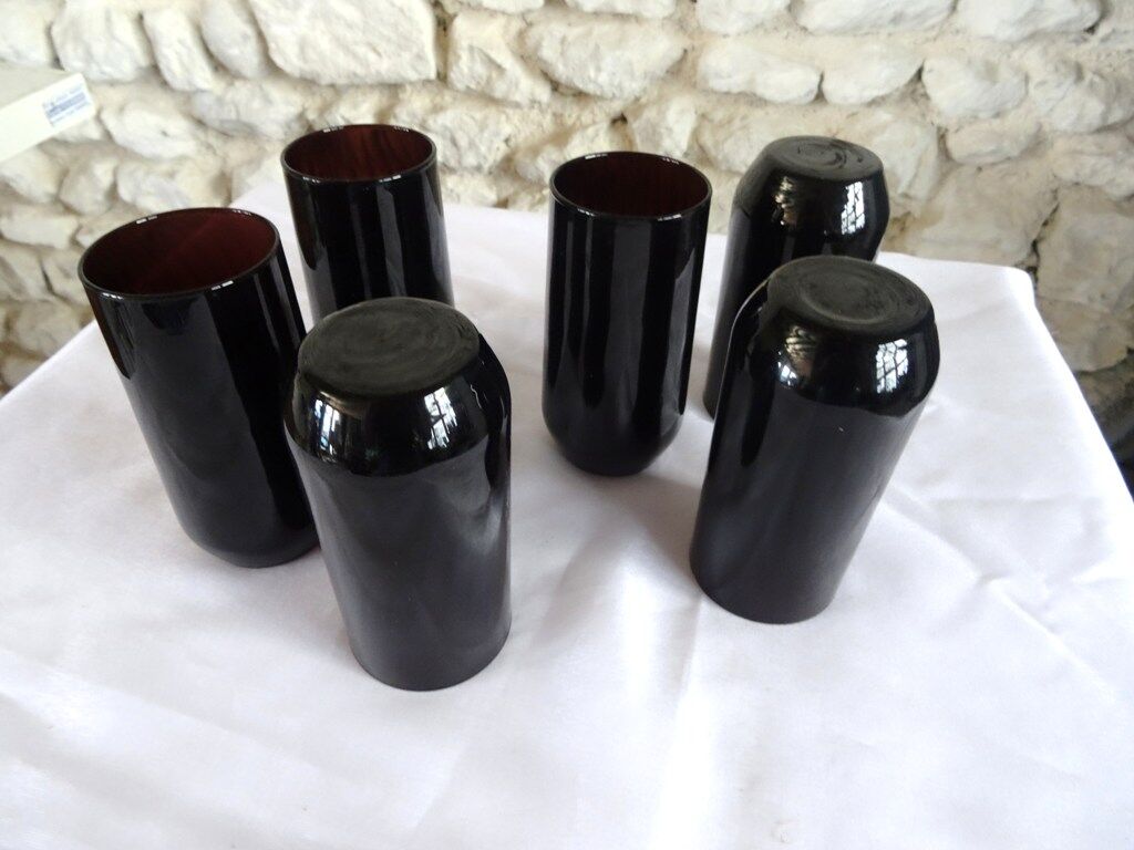 6 black smoky glasses