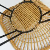 1960s mid century armchair bamboo wicker with hairpin legs