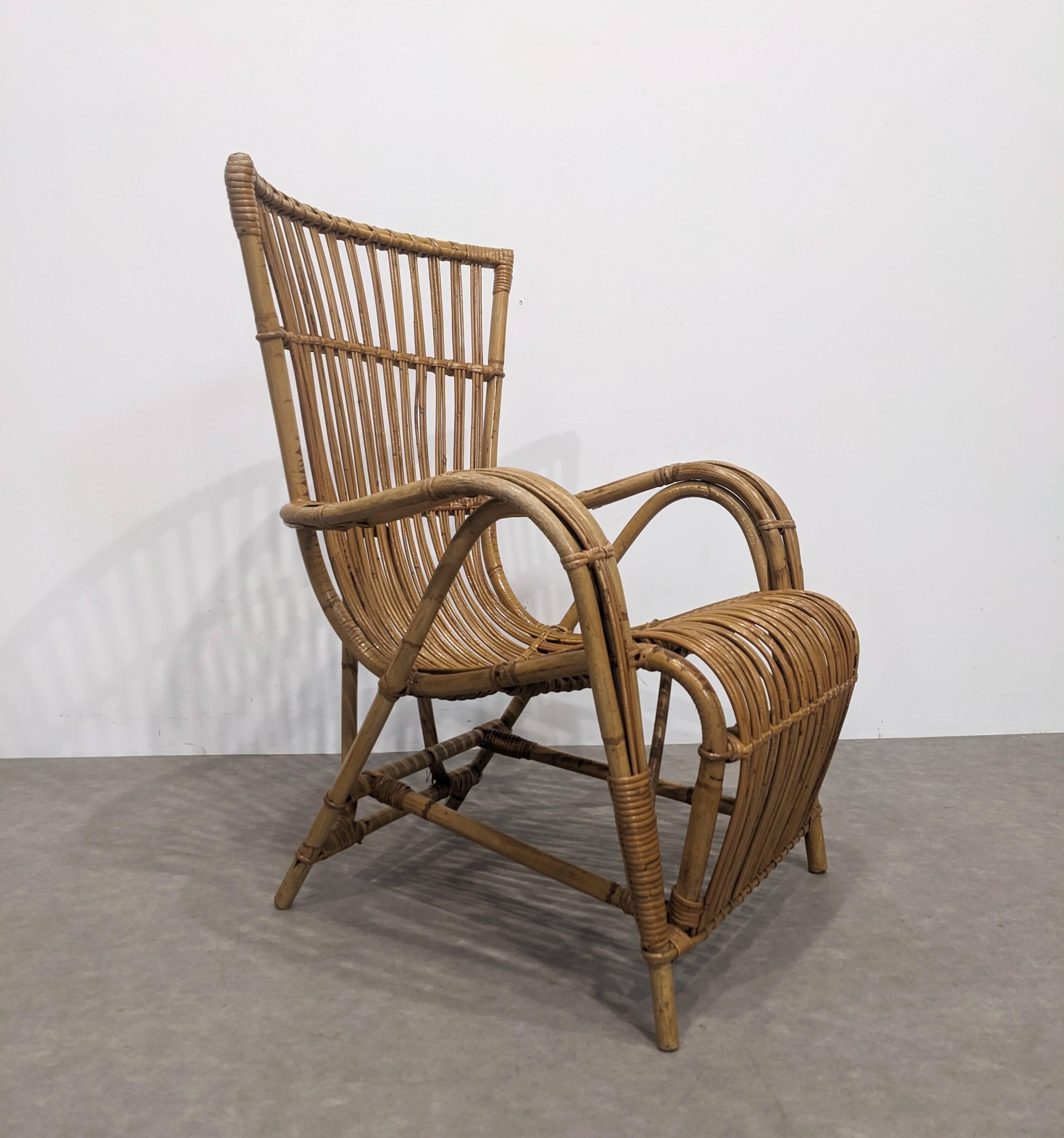 1970s rattan armchair