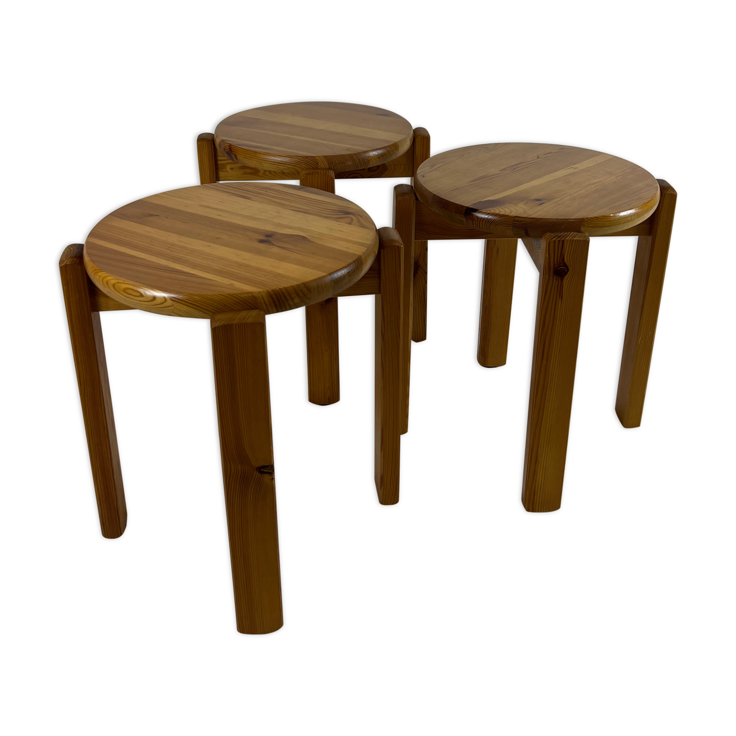 Mid-century stool trio, 1970