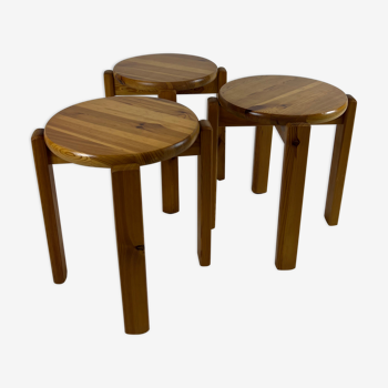 Mid-century stool trio, 1970