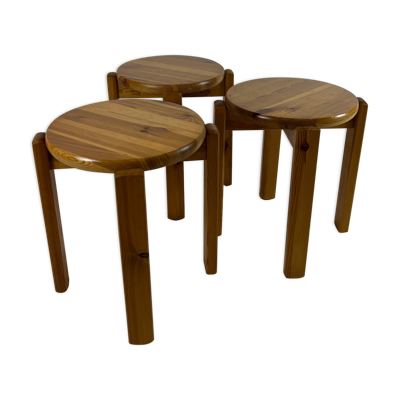 Trio de tabourets milieu de siècle, 1970