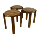 Mid-century stool trio, 1970