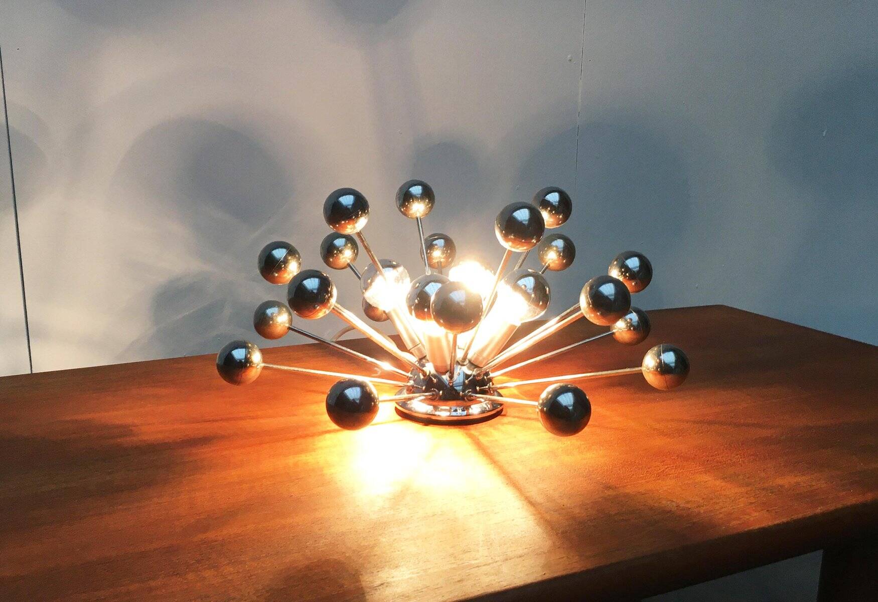 German atomic table lamp from the mid-century space age by Cosack.