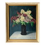 Old painting bouquet of lilacs