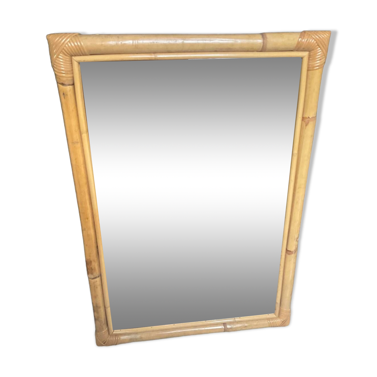Vintage rattan mirror 76x54cm from the 70s
