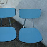 Lot of 4 chairs in blue formica