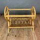 Rattan and glass end table 1960s