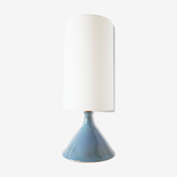 Lampe en grès bleu vintage 1960