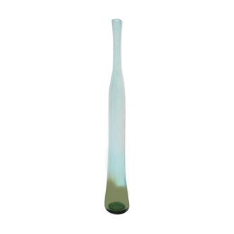 Bouteille '' Herbe Folle '' verre soufflé et bullé signature incisée - Claude Morin 1970