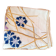Square tablecloth. Hand-embroidered central crown; the blues.
